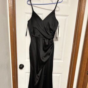 Revelry Rory Satin Dress - Black